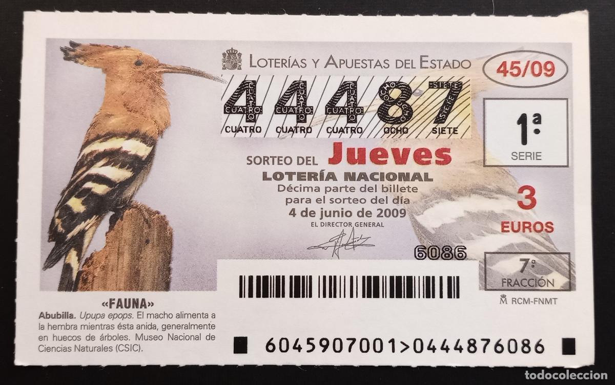 Loterie Nationale: D&Eacute;CIMO DE LOTERIA - 4-JUNIO-2009 - FAUNA, ABUBILLA