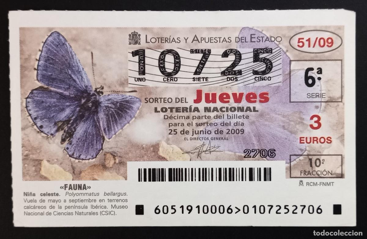 Loterie Nationale: D&Eacute;CIMO DE LOTERIA - 25-JUNIO-2009 - FAUNA, NI&Ntilde;A CELESTE