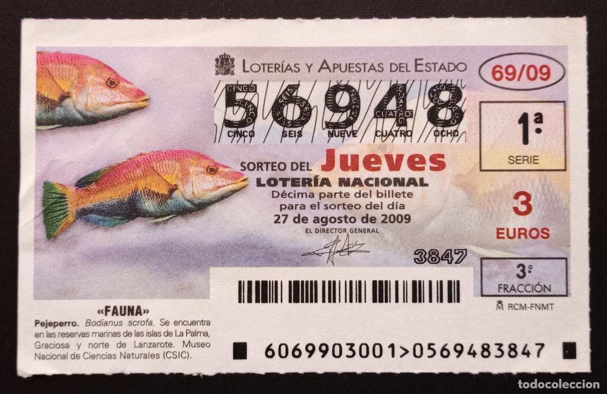 Loter&iacute;a Nacional: D&Eacute;CIMO DE LOTERIA - 27-AGOSTO-2009 - FAUNA, PEJEPERRO