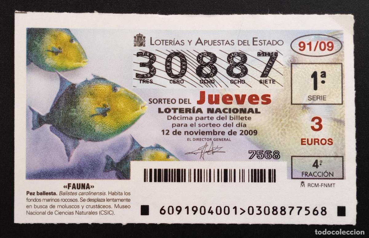 Loter&iacute;a Nacional: D&Eacute;CIMO DE LOTERIA - 12-NOVIEMBRE-2009 - FAUNA, PEZ BALLESTA