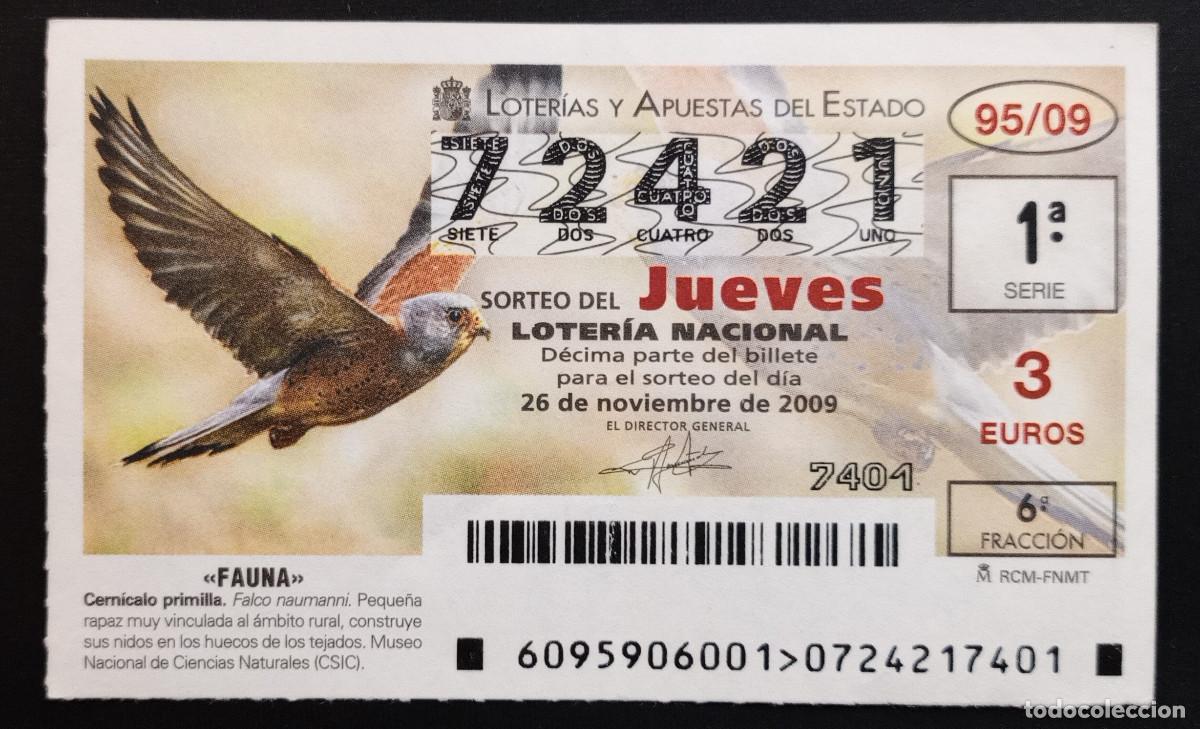 Loter&iacute;a Nacional: D&Eacute;CIMO DE LOTERIA - 26-NOVIEMBRE-2009 - FAUNA, CERN&Iacute;CALO PRIMILLA