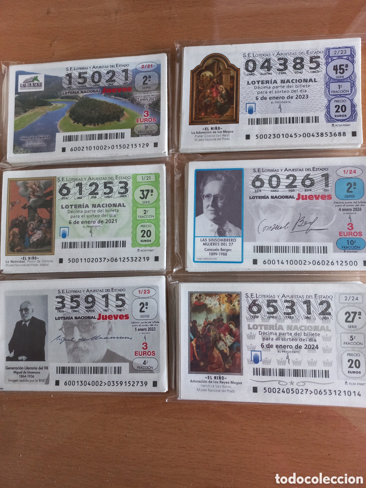 Loter&iacute;a Nacional: LOTER&Iacute;A NACIONAL JUEVES Y SABADOS 21-21-23-23-24-24.COMPLETOS.
