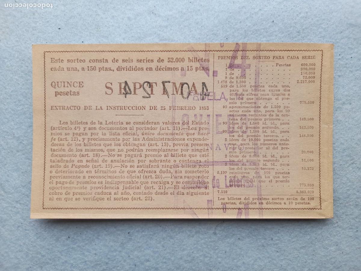 Loter&iacute;a nacional: D&eacute;cimo. Sorteo n&ordm;: 8 de 1956. - Foto 2