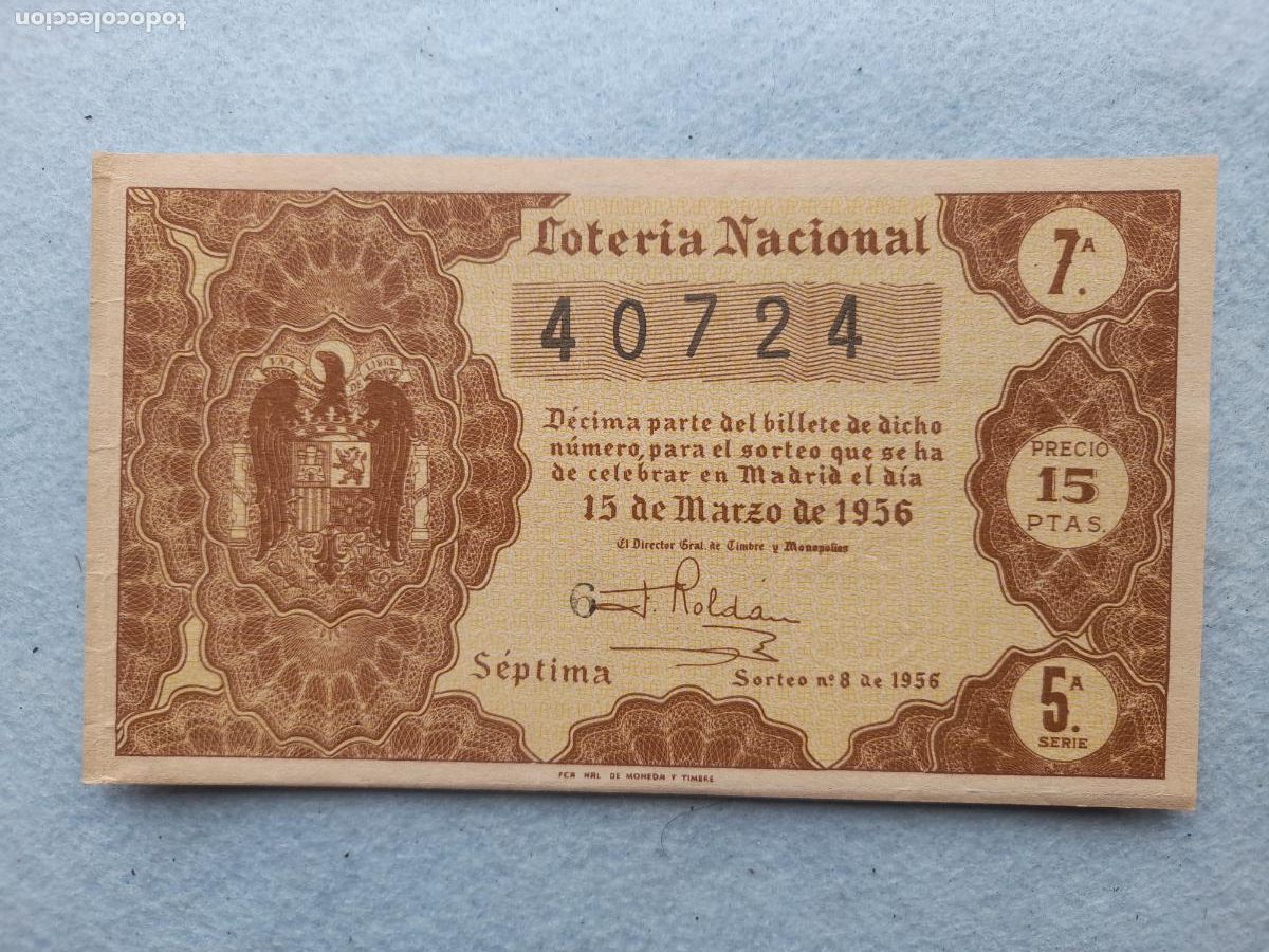 Loter&iacute;a nacional: D&eacute;cimo. Sorteo n&ordm;: 8 de 1956. - Foto 1