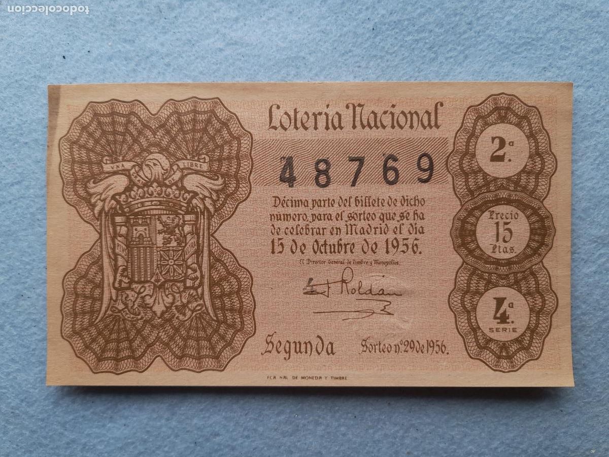 Loter&iacute;a nacional: D&eacute;cimo. Sorteo n&ordm;: 29 de 1956. - Foto 1