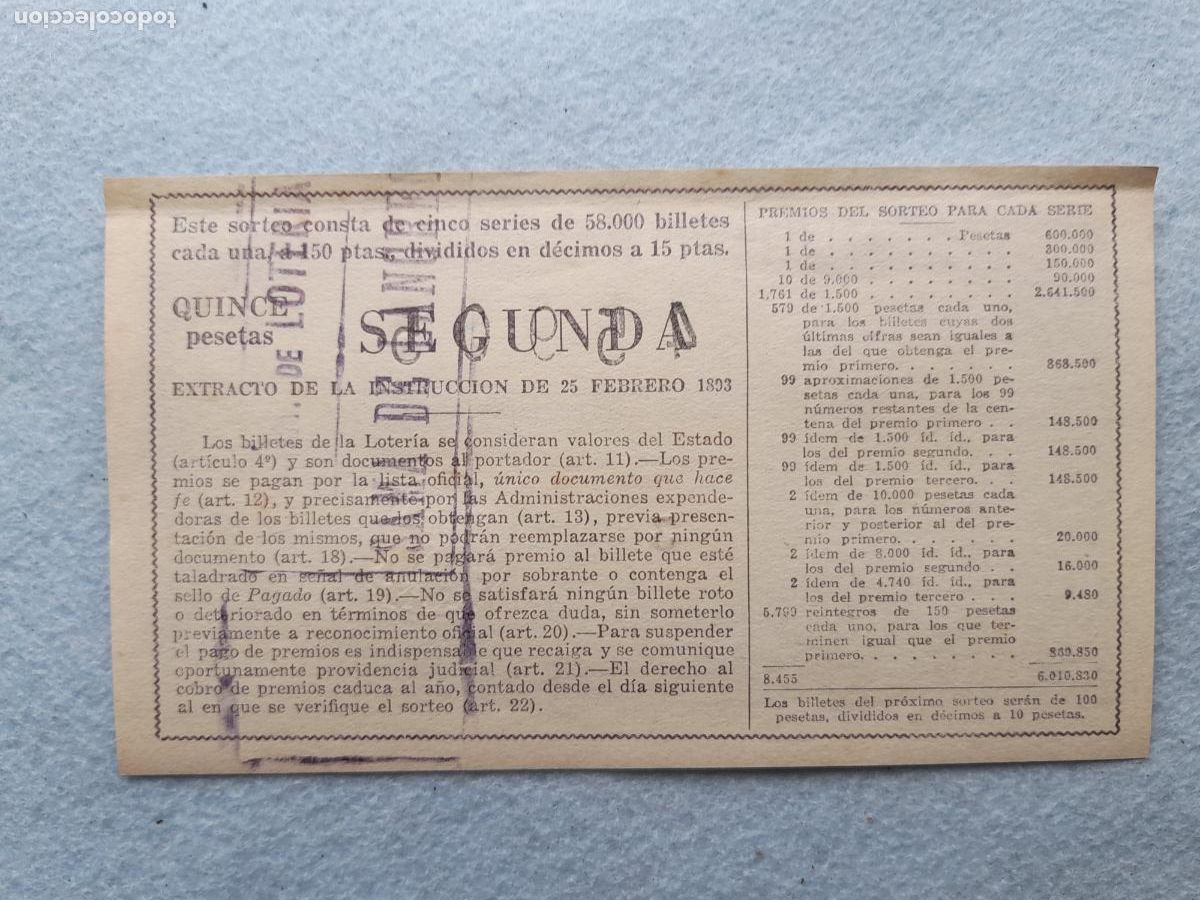 Loter&iacute;a nacional: D&eacute;cimo. Sorteo n&ordm;: 11 de 1956. - Foto 2