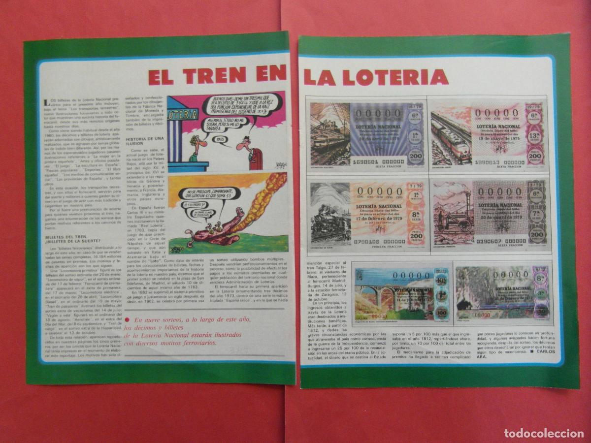 National Spanish Lottery: ARTICULO 1979 - REF: ARTTREN02 - EL TREN EN LA LOTERIA - 2 PAGINAS