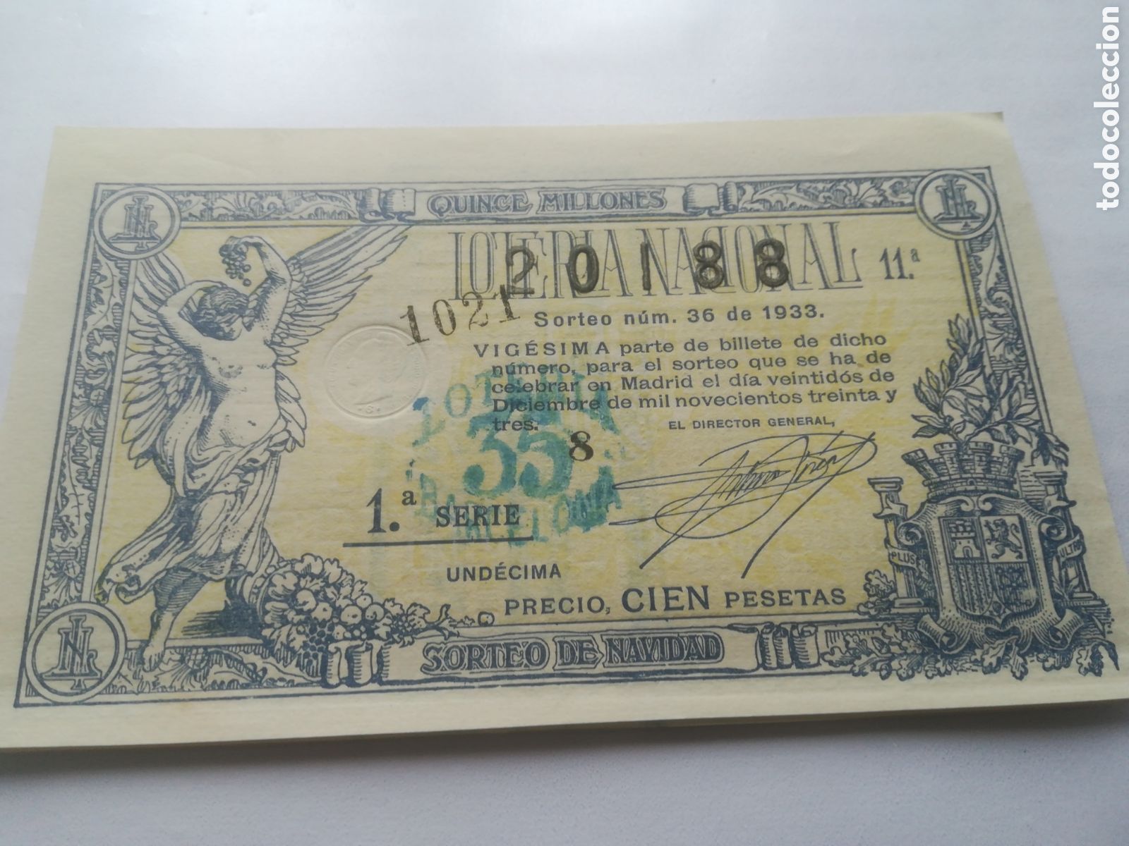 Loter&iacute;a Nacional: Loter&iacute;a sorteo de Navidad de 1933