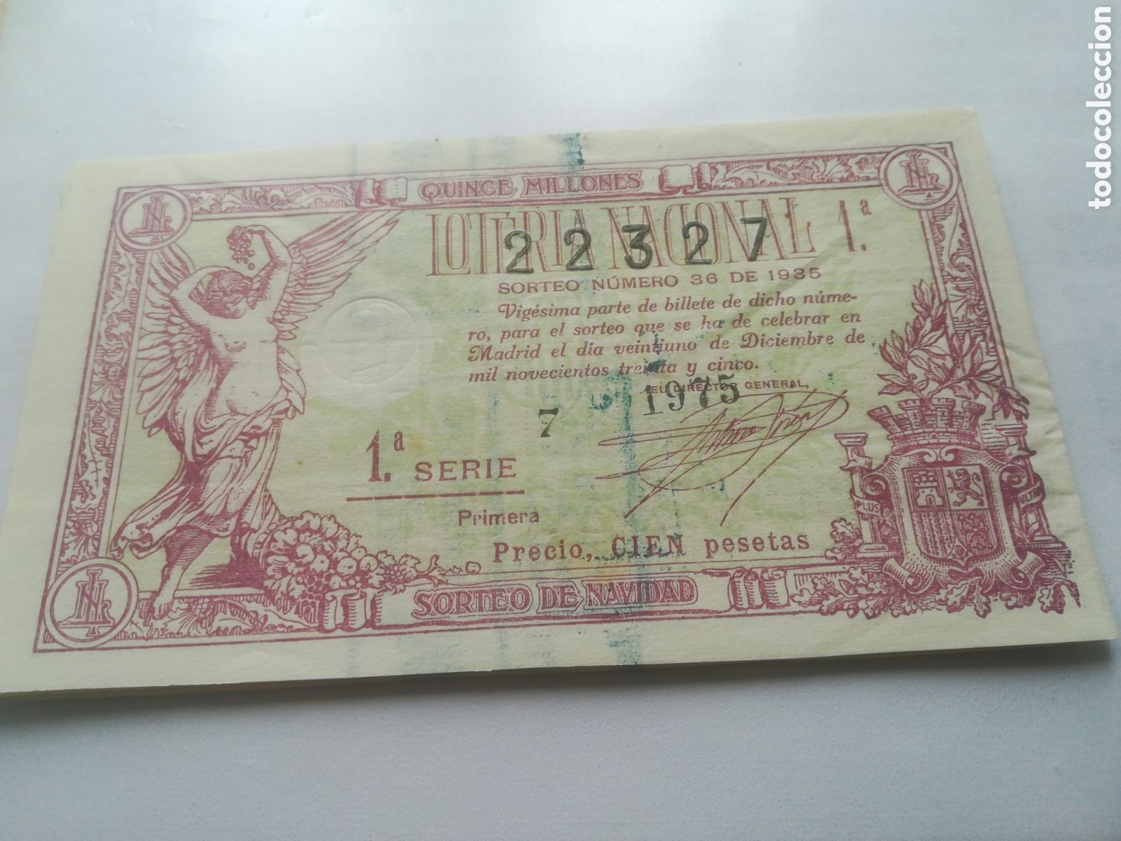 Loter&iacute;a Nacional: Loter&iacute;a sorteo Navidad 1935