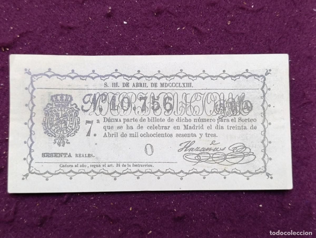 Lotaria Nacional: Billete de loter&iacute;a del S. XIX, Facsimil