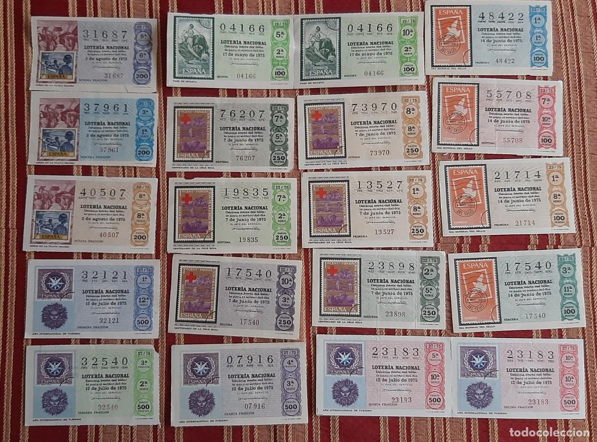 Loter&iacute;a Nacional: (LOTERIA NACIONAL)(A&Ntilde;O 1975) LOTE DE LOTERIA A&Ntilde;O 1975 TEM&Aacute;TICA SELLOS