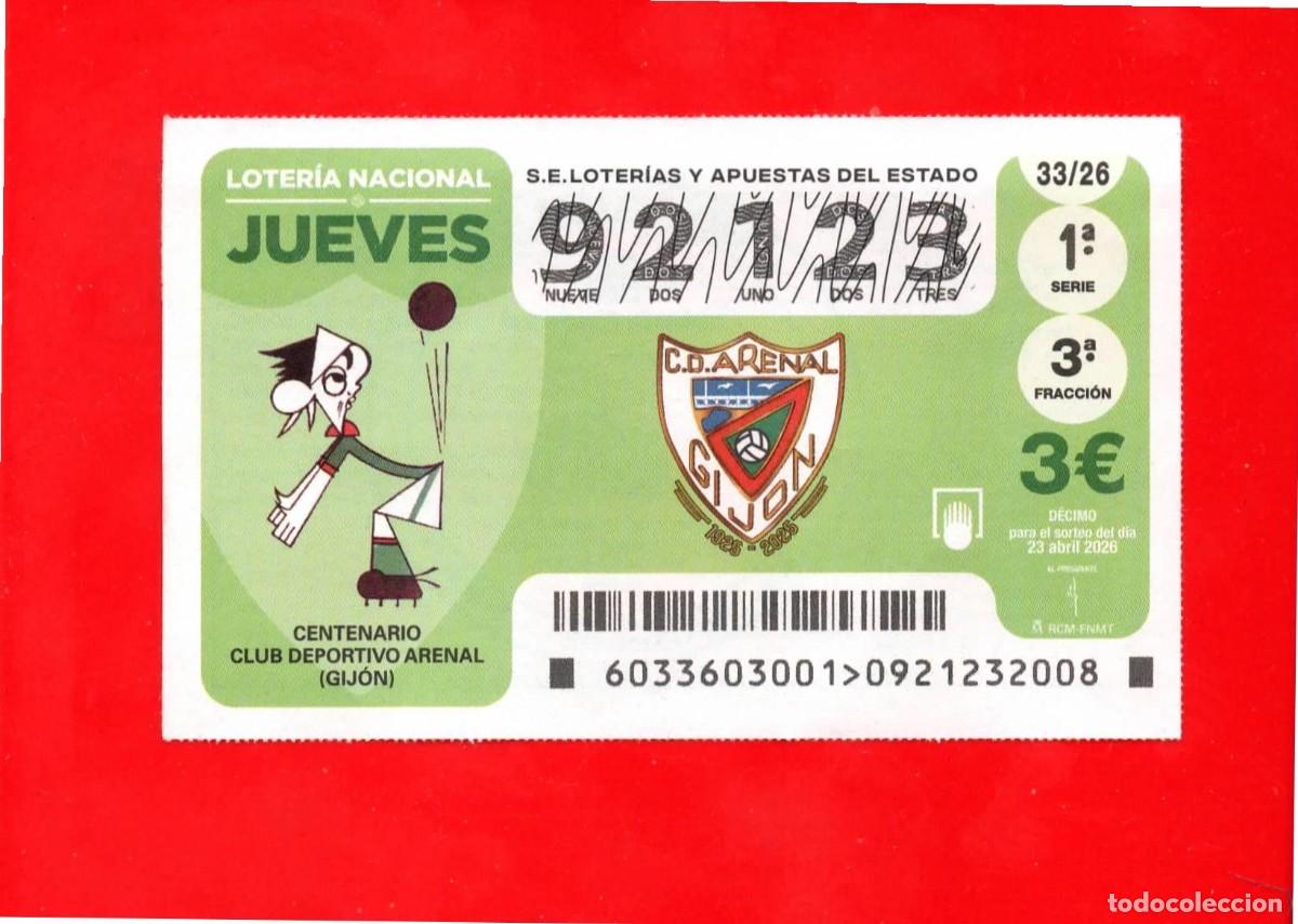 Loter&iacute;a Nacional: Loteria Nacional Jueves 33/26 - 92123