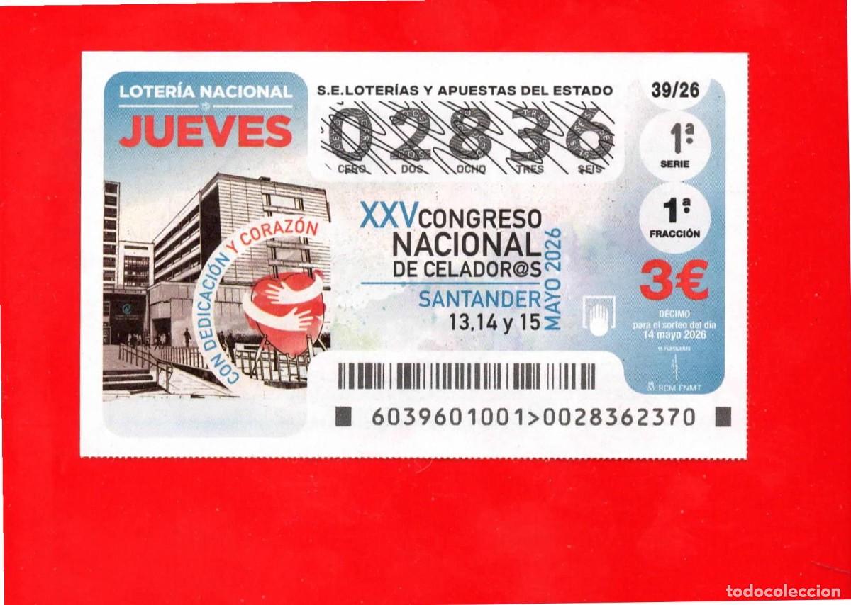 Loter&iacute;a Nacional: Loteria Nacional Jueves 39/26 - 02836