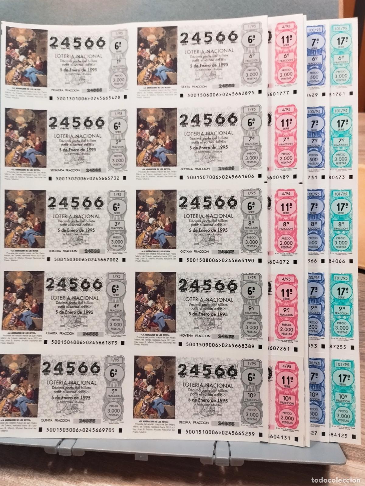 National Spanish Lottery: LOTERIA NACIONAL. A&Ntilde;O 1995. SORTEO SABADO COMPLETO EN BILLETE. LEER DESCRIPCION COMPLETA.