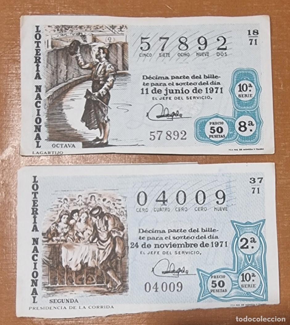 Loter&iacute;a Nacional: LOTER&Iacute;A NACIONAL 1971 - 2 DECIMOS TAUROMAQUIA
