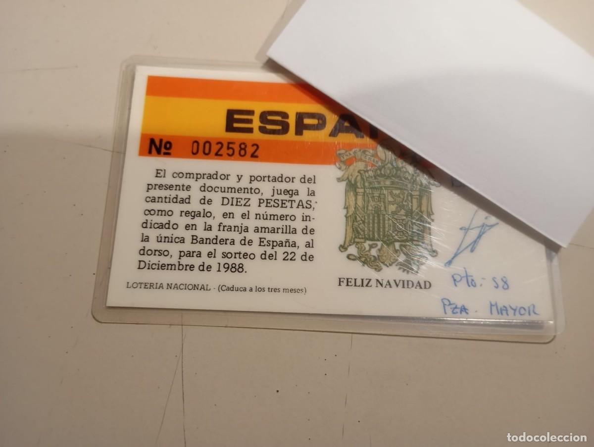 Loter&iacute;a Nacional: PAPELETA LOTER&Iacute;A NAVIDAD FRANCISCO FRANCO, ENCAPSULADA DICIEMBRE DE 1988 REF. UR MES 6 A