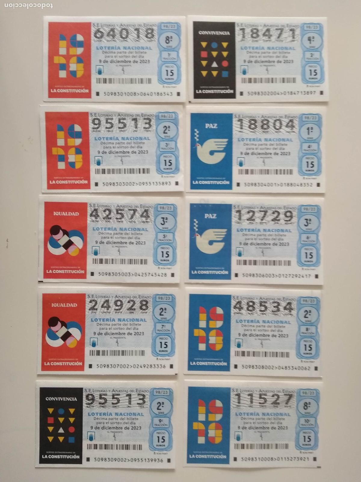 Loter&iacute;a Nacional: LOTERIA NACIONAL A&Ntilde;O 2023 SORTEO N&ordm; 98 , 10 DECIMOS , EXTRAORDINARIO DE LA CONSTITUCION
