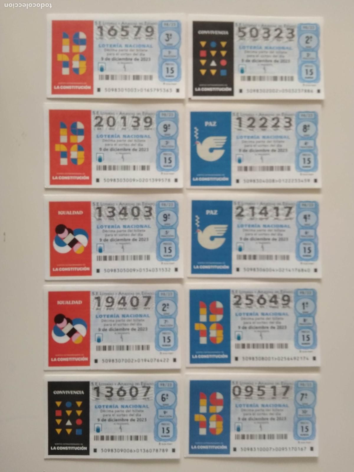 Loter&iacute;a Nacional: LOTERIA NACIONAL A&Ntilde;O 2023 SORTEO N&ordm; 98 , 10 DECIMOS , EXTRAORDINARIO DE LA CONSTITUCION
