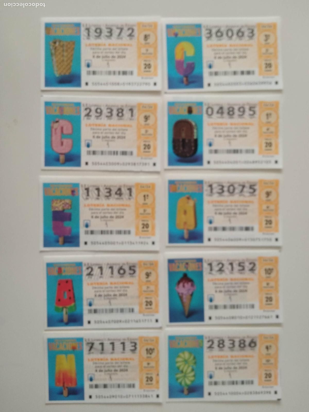 Loter&iacute;a Nacional: LOTERIA NACIONAL A&Ntilde;O 2024 SORTEO N&ordm; 54 , 10 DECIMOS , EXTRAORDINARIO DE VACACIONES