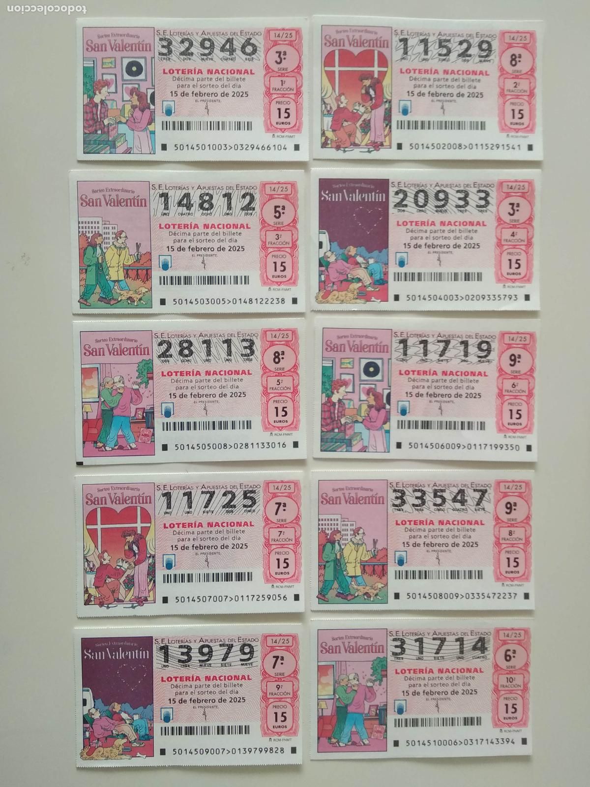 Loter&iacute;a Nacional: LOTERIA NACIONAL A&Ntilde;O 2025 SORTEO N&ordm; 14 , 10 DECIMOS , EXTRAORDINARIO DE SAN VALENTIN