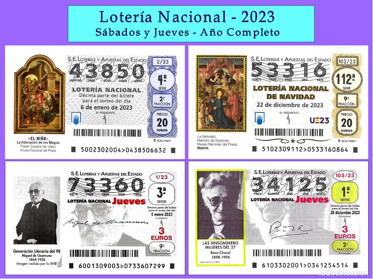 Loter&iacute;a Nacional: 2023 - Loter&iacute;a Nacional / Todos los sorteos de los S&aacute;bados y Jueves A&ntilde;os completos / Buena calidad