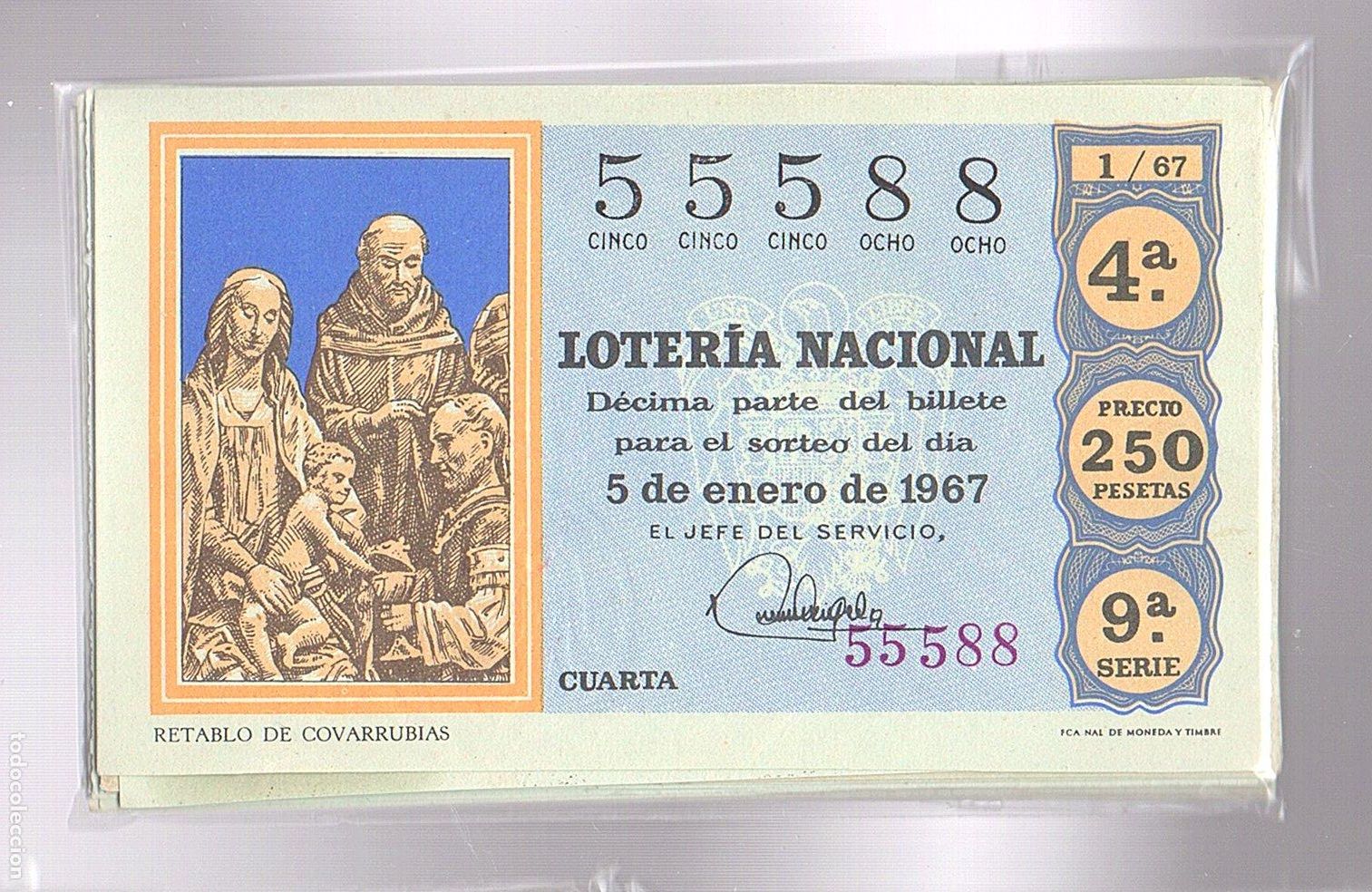 Loter&iacute;a Nacional: LOTER&Iacute;A NACIONAL - A&Ntilde;O 1967 COMPLETO -36 D&Eacute;CIMOS - TEMA: LA ESCULTURA ESPA&Ntilde;OLA -