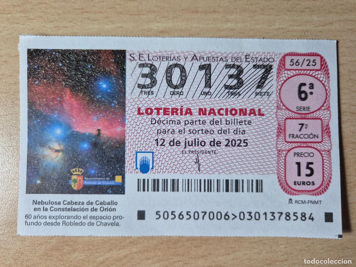 Loterie Nationale: LOTERIA NACIONAL - 12-07-2025 - 30137 - NEBULOSA CABEZA DE CABALLO. CONSTELACION DE ORION