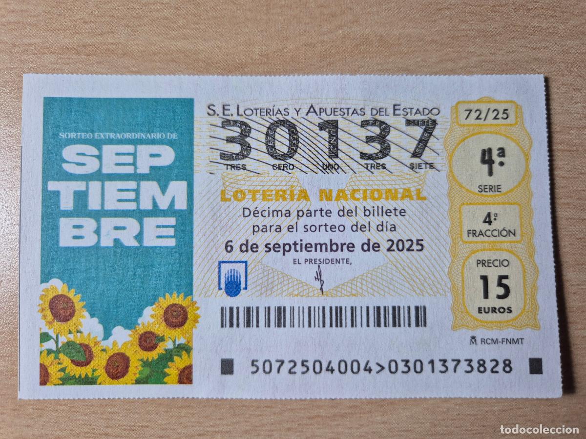 Loterie Nationale: LOTERIA NACIONAL - 06-09-2025 - 30137 - SORTEO EXTRAORDINARIO DE SEPTIEMBRE