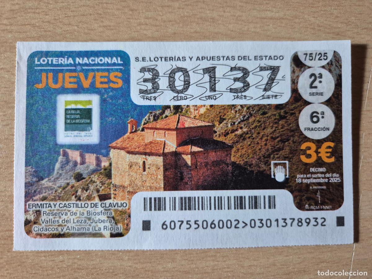 Loterie Nationale: LOTERIA NACIONAL - 18-09-2025 - 30137 - ERMITA Y CASTILLO DE CLAVIJO