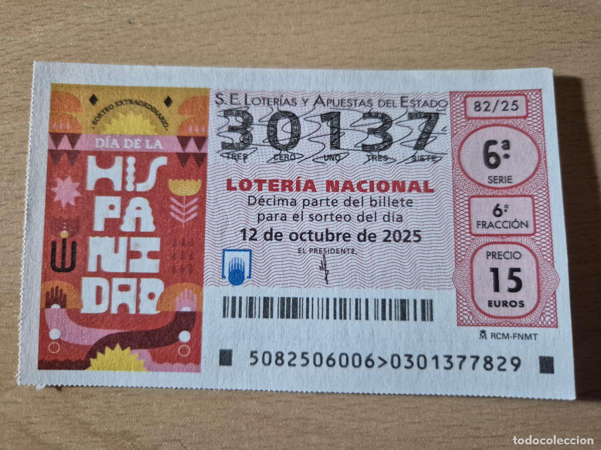 Loterie Nationale: LOTERIA NACIONAL - 12-10-2025 - 30137 - DIA DE LA HISPANIDAD