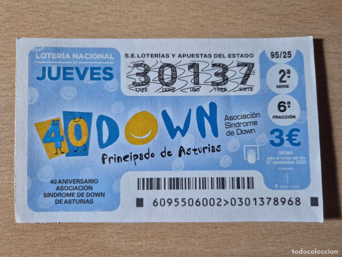 Loterie Nationale: LOTERIA NACIONAL - 27-11-2025 - 30137 - 40 ANIVERSARIO ASOCIACION SINDROME DE DOWN ASTURIAS