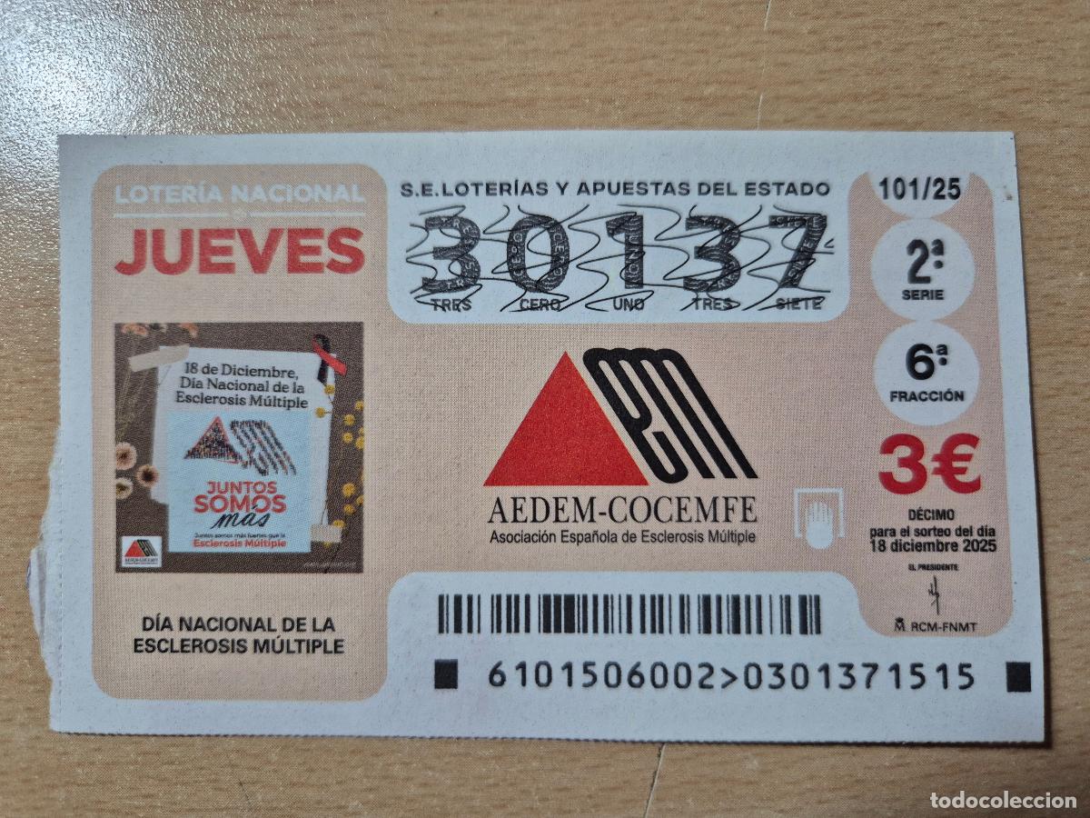 Loterie Nationale: LOTERIA NACIONAL - 18-12-2025 - 30137 - DIA NACIONAL DE LA ESCLEROSIS MULTIPLE