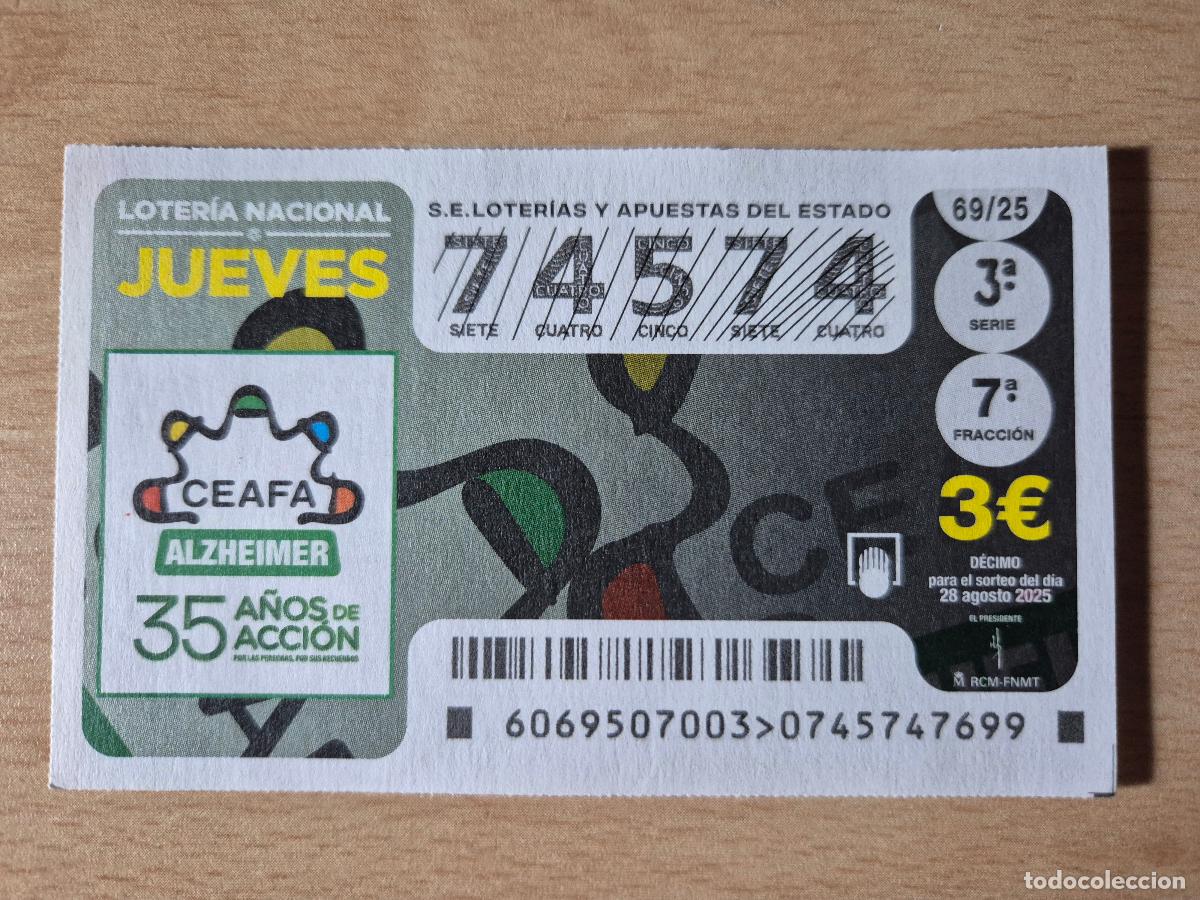 Loter&iacute;a Nacional: LOTERIA NACIONAL - 28-08-2025 - 30137 - 35 A&Ntilde;OS CEAFA ALZHEIMER