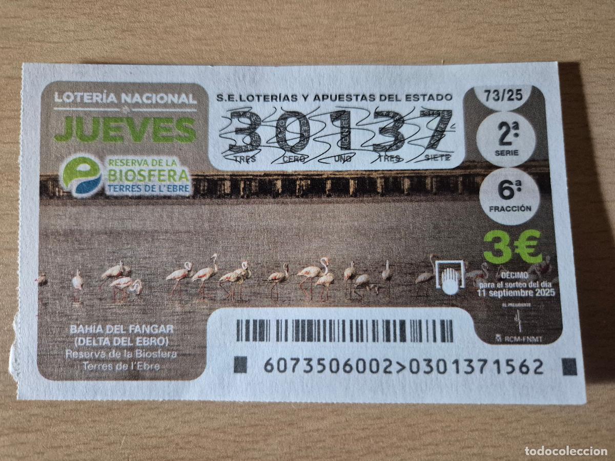 Loter&iacute;a Nacional: LOTERIA NACIONAL - 11-09-2025 - 30137 - TERRES DE L&acute;EBRE, RESERVA BIOSFERA