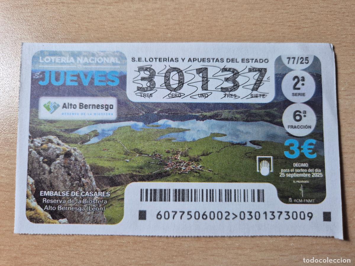 Loter&iacute;a Nacional: LOTERIA NACIONAL - 25-09-2025 - 30137 - EMBALSE DE CASARES