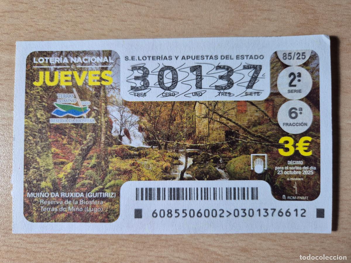Loter&iacute;a Nacional: LOTERIA NACIONAL - 23-10-2025 - 30137 - MUI&Ntilde;O DA RUXIDA (GUITIRIZ)