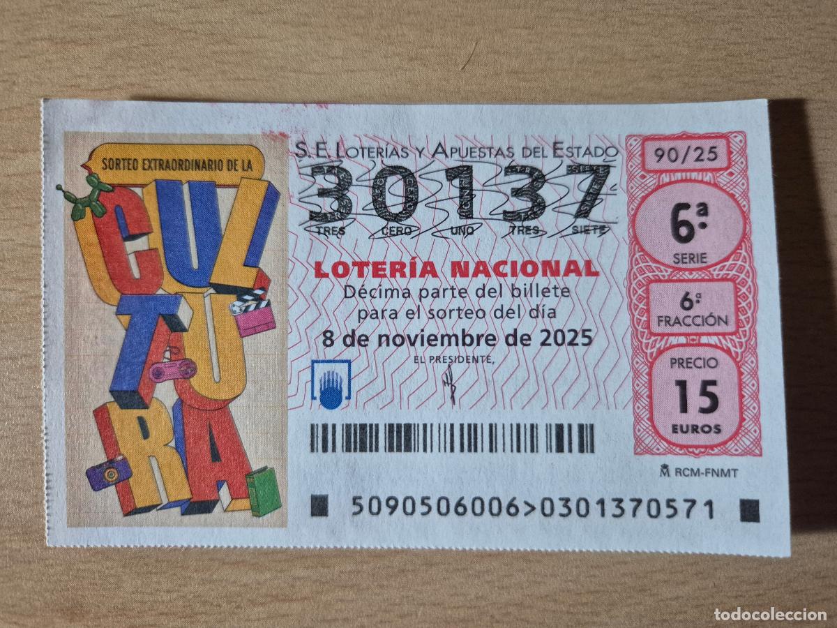 Loter&iacute;a Nacional: LOTERIA NACIONAL - 08-11-2025 - 30137 - SORTEO EXTRAORDINARIO DE LA CULTURA