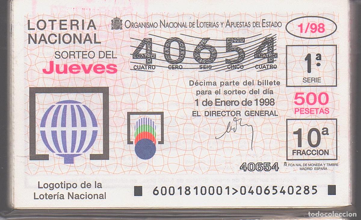Loter&iacute;a Nacional: LOTER&Iacute;A NACIONAL DEL JUEVES - A&Ntilde;O 1998 COMPLETO -53 D&Eacute;CIMOS -
