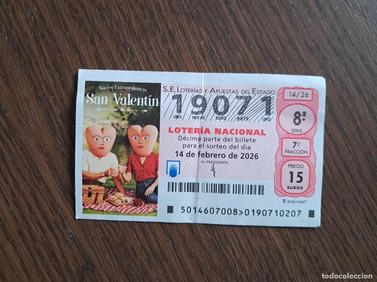 Loter&iacute;a Nacional: d&eacute;cimo loter&iacute;a nacional de d&iacute;a 14-02-26, sorteo extraordinario San Valent&iacute;n. 14/26. n&ordm; 39.342.