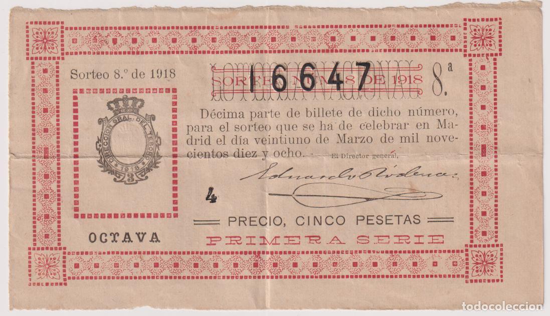 Loter&iacute;a Nacional: LOTER&Iacute;A NACIONAL ESPA&Ntilde;OLA DEL SORTEO N&Uacute;MERO 8 DE 1918 CON FECHA 21 DE MARZO DE ESE A&Ntilde;O A&Ntilde;O
