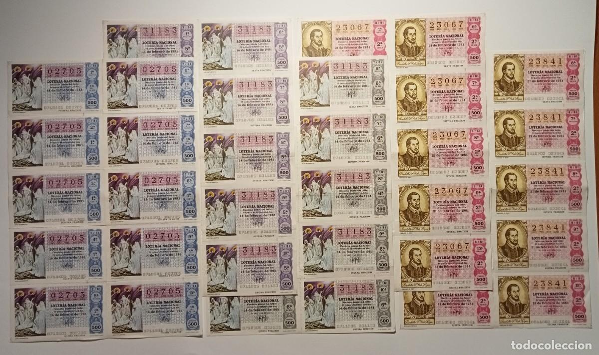 Loter&iacute;a Nacional: 1981 - 5 BILLETES COMPLETOS - LOTER&Iacute;A NACIONAL