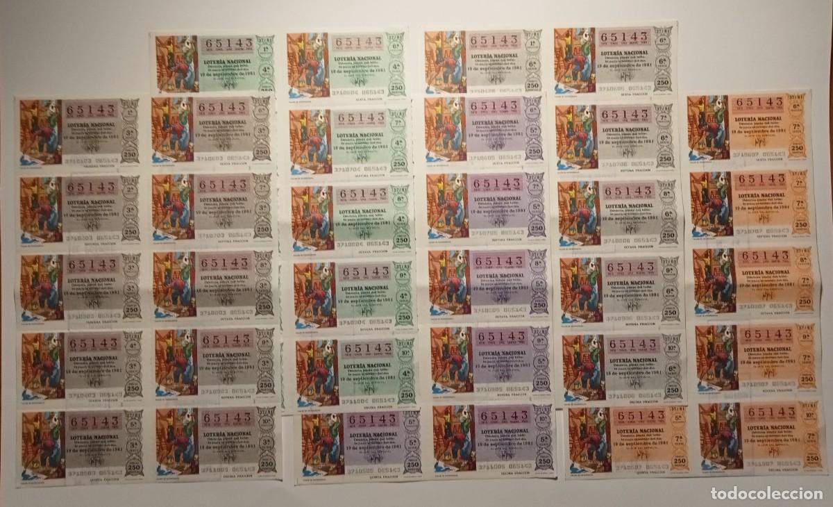Loter&iacute;a Nacional: 1981 - 5 BILLETES COMPLETOS - LOTER&Iacute;A NACIONAL