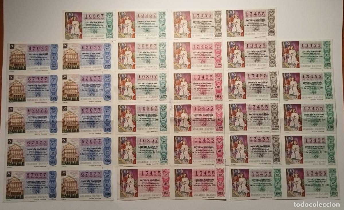 Loter&iacute;a Nacional: 1981 - 5 BILLETES COMPLETOS - LOTER&Iacute;A NACIONAL