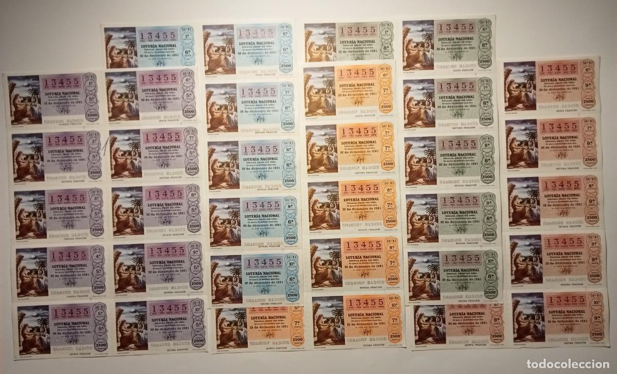Loter&iacute;a Nacional: 1981 - 5 BILLETES COMPLETOS - LOTER&Iacute;A NACIONAL