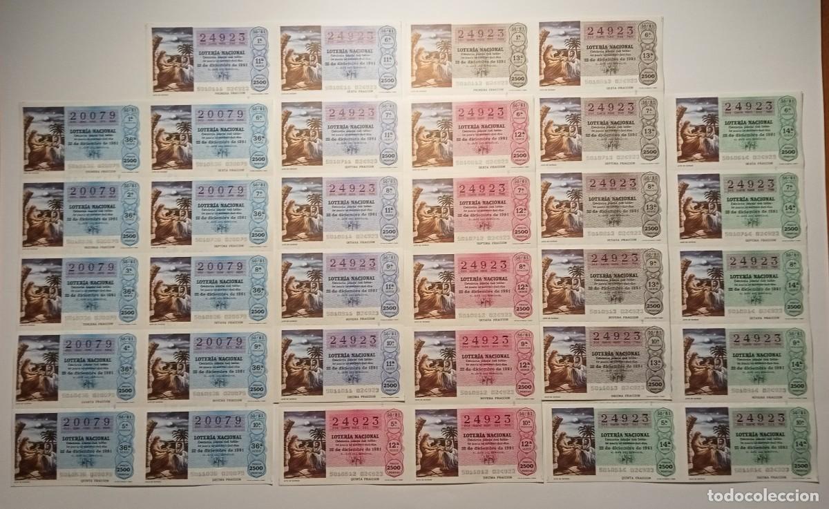 Loter&iacute;a Nacional: 1981 - 5 BILLETES COMPLETOS - LOTER&Iacute;A NACIONAL