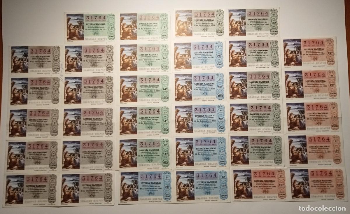 Loter&iacute;a Nacional: 1981 - 5 BILLETES COMPLETOS - LOTER&Iacute;A NACIONAL