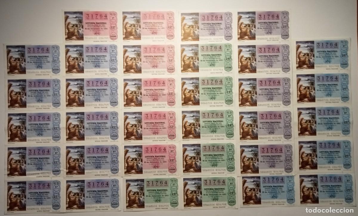 Loter&iacute;a Nacional: 1981 - 5 BILLETES COMPLETOS - LOTER&Iacute;A NACIONAL