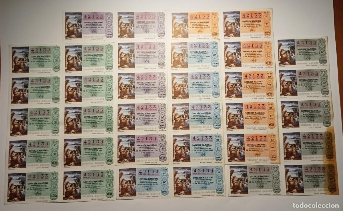 Loter&iacute;a Nacional: 1981 - 5 BILLETES COMPLETOS - LOTER&Iacute;A NACIONAL