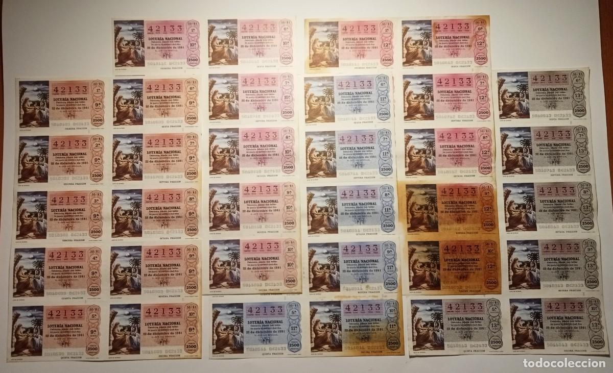 Loter&iacute;a Nacional: 1981 - 5 BILLETES COMPLETOS - LOTER&Iacute;A NACIONAL