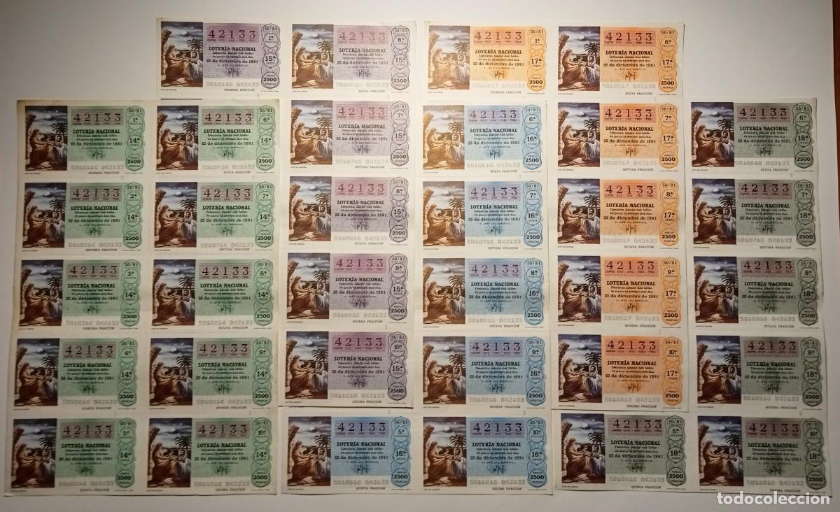 Loter&iacute;a Nacional: 1981 - 5 BILLETES COMPLETOS - LOTER&Iacute;A NACIONAL